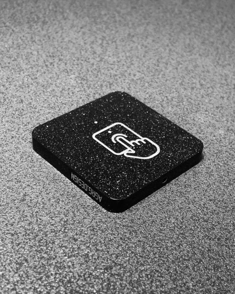 AGRG® AXI CUSTOM из камня: кнопка выхода в индивидуальном исполнении, под стиль интерьера.